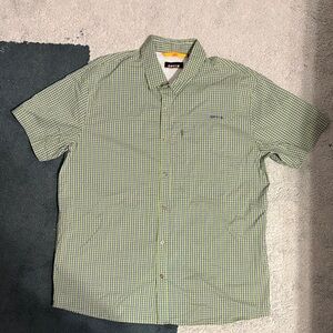 Orvis Men's Green Checkered Casual Shirt